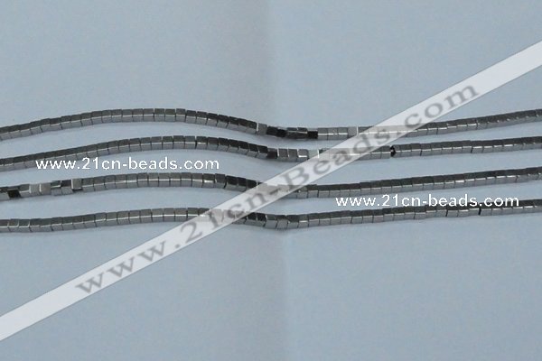 CHE450 15.5 inches 2*2mm cube plated hematite beads wholesale