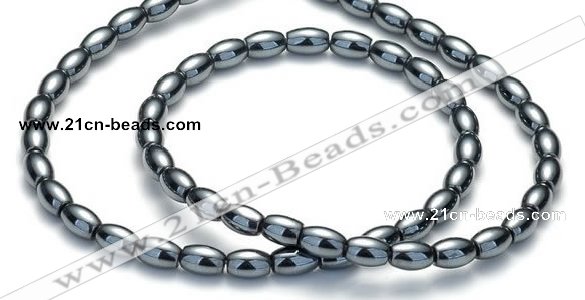 CHE50 15.5  inches 3*5mm rice shape hematite beads Wholesale