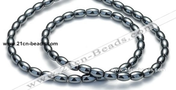 CHE51 15.5  inches 5*8mm rice shape hematite beads Wholesale