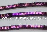 CHE563 15.5 inches 1*2*2mm square plated hematite beads wholesale