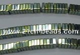 CHE572 15.5 inches 1*3*3mm square plated hematite beads wholesale