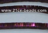 CHE573 15.5 inches 1*3*3mm square plated hematite beads wholesale