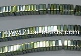 CHE582 15.5 inches 1*4*4mm square plated hematite beads wholesale