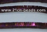 CHE583 15.5 inches 1*4*4mm square plated hematite beads wholesale