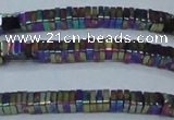 CHE585 15.5 inches 1*4*4mm square plated hematite beads wholesale