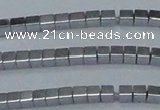 CHE590 15.5 inches 2*2mm cube plated hematite beads wholesale