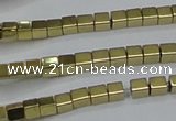 CHE592 15.5 inches 2*2mm cube plated hematite beads wholesale