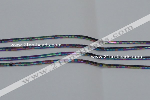 CHE603 15.5 inches 3*3mm cube plated hematite beads wholesale