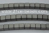 CHE608 15.5 inches 2*2mm cube matte plated hematite beads wholesale