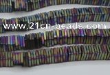 CHE623 15.5 inches 1*2*2mm square matte plated hematite beads