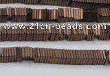 CHE627 15.5 inches 1*3*3mm square matte plated hematite beads