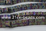 CHE637 15.5 inches 1*4*4mm square matte plated hematite beads