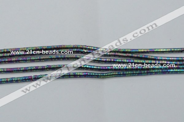 CHE646 15.5 inches 1*2mm tyre plated hematite beads wholesale