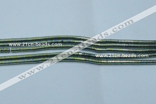 CHE655 15.5 inches 1*3mm tyre plated hematite beads wholesale