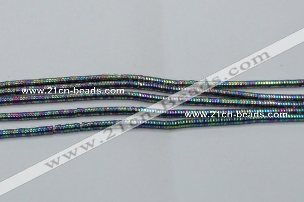 CHE656 15.5 inches 1*3mm tyre plated hematite beads wholesale