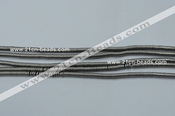 CHE670 15.5 inches 1*2mm tyre matte plated hematite beads