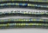 CHE673 15.5 inches 1*2mm tyre matte plated hematite beads