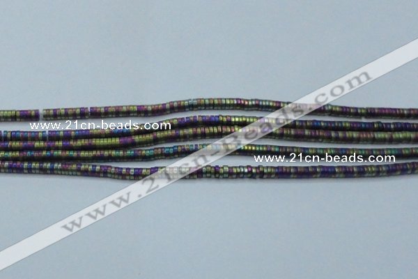 CHE674 15.5 inches 1*2mm tyre matte plated hematite beads