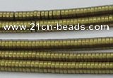 CHE676 15.5 inches 1*3mm tyre matte plated hematite beads