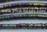 CHE679 15.5 inches 1*3mm tyre matte plated hematite beads