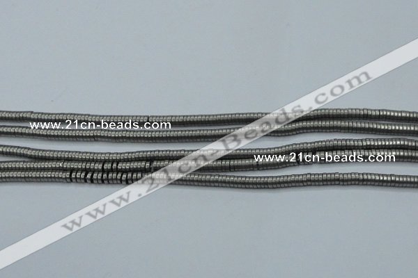 CHE680 15.5 inches 1*4mm tyre matte plated hematite beads