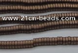 CHE682 15.5 inches 1*4mm tyre matte plated hematite beads