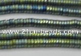 CHE683 15.5 inches 1*4mm tyre matte plated hematite beads