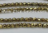 CHE692 15.5 inches 2mm faceted round plated hematite beads