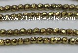 CHE702 15.5 inches 3mm faceted round plated hematite beads