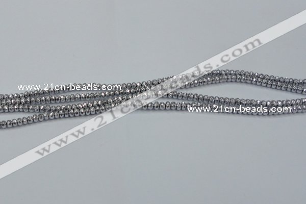 CHE731 15.5 inches 2*3mm faceted rondelle plated hematite beads