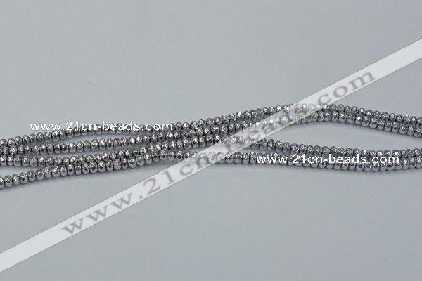 CHE732 15.5 inches 2*4mm faceted rondelle plated hematite beads