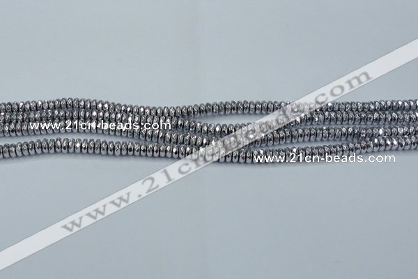 CHE733 15.5 inches 3*6mm faceted rondelle plated hematite beads