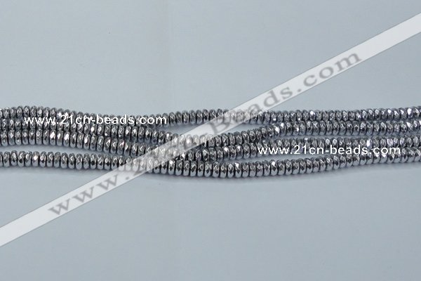 CHE734 15.5 inches 4*8mm faceted rondelle plated hematite beads