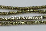 CHE736 15.5 inches 2*3mm faceted rondelle plated hematite beads