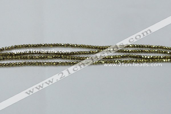 CHE736 15.5 inches 2*3mm faceted rondelle plated hematite beads