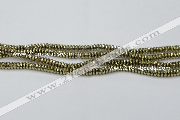 CHE739 15.5 inches 4*8mm faceted rondelle plated hematite beads