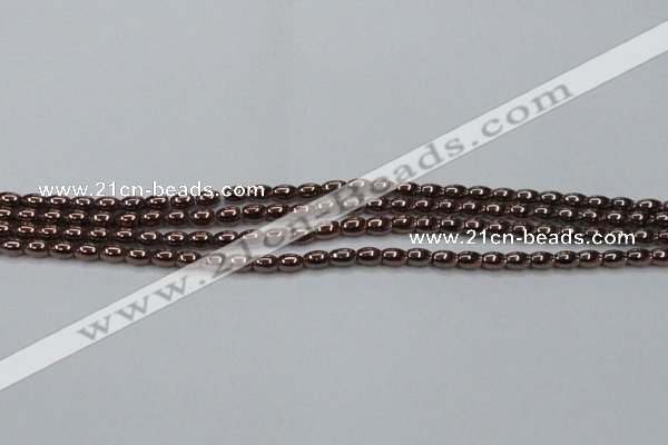 CHE741 15.5 inches 3*5mm rice plated hematite beads wholesale