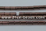 CHE745 15.5 inches 2*4mm tube plated hematite beads wholesale