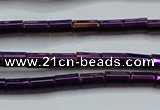 CHE749 15.5 inches 3*5mm tube plated hematite beads wholesale