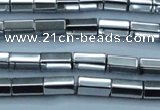 CHE751 15.5 inches 5*8mm faceted tube plated hematite beads