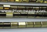 CHE752 15.5 inches 5*8mm faceted tube plated hematite beads