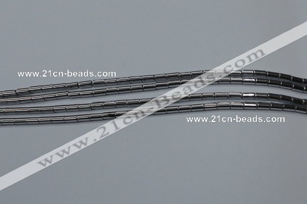 CHE760 15.5 inches 2*4mm tube plated hematite beads wholesale