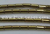 CHE761 15.5 inches 2*4mm tube plated hematite beads wholesale