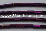 CHE763 15.5 inches 2*4mm tube plated hematite beads wholesale