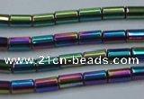 CHE764 15.5 inches 2*4mm tube plated hematite beads wholesale