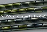 CHE769 15.5 inches 3*5mm tube plated hematite beads wholesale