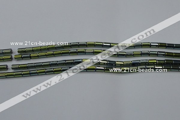 CHE769 15.5 inches 3*5mm tube plated hematite beads wholesale