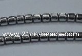 CHE774 15.5 inches 2*2mm drum plated hematite beads wholesale