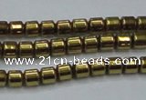 CHE776 15.5 inches 2*2mm drum plated hematite beads wholesale