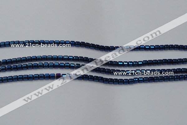 CHE781 15.5 inches 2*2mm drum plated hematite beads wholesale